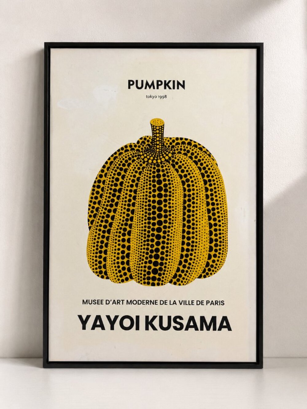 Framed Yayoi Kusama “Pumpkin / Tokyo 1998” framed canvas 16 x 24